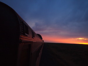 The Zephyr rolls into the sunset.